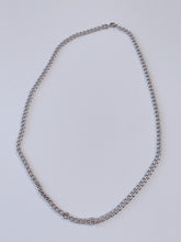 Men silver color Stainless steel Titanium plated Flat Thick Chain Necklace 55cm