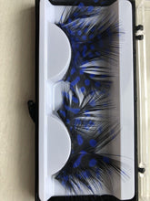 Blue Dot Black Costume Feather Exaggerated Party Fake False Eyelashes Eye lashes