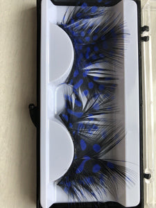 Blue Dot Black Costume Feather Exaggerated Party Fake False Eyelashes Eye lashes