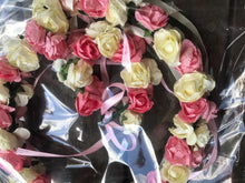 Women Flower Girl Wedding Pink Flower Hair Headband crown Bracelet Prop Garland