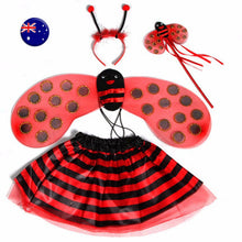 Girl Kid Child Fancy Ladybug Bug Halloween headband skirt Costume set WING