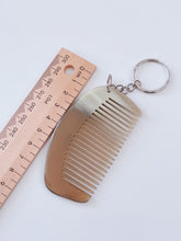 Natural Ox Horn Mini Massage Comb Keyring - Healthy Circulation Brush & Key Chain Gift