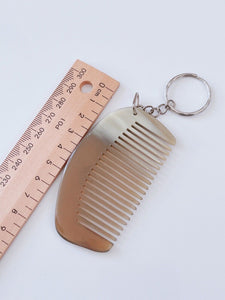 Natural Ox Horn Mini Massage Comb Keyring - Healthy Circulation Brush & Key Chain Gift