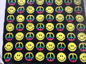 Women Girl Yellow Smile Peace Symbol Party Bandana Hair Headband Wrap Scarf