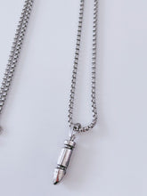 Women Men Bullet shape Pendant Stainless Steel Titanium Long Chain Necklace