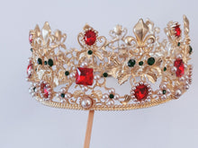 Women Gold Rhinestone Crystal Gem Queen Retro Hair Headband Royal Crown Tiara