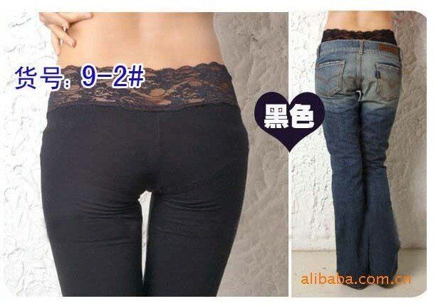 Women Lady underwear underpants lace waist safety tights pantyhose Pants