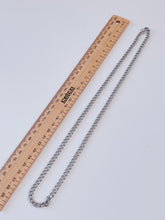 Men silver color Stainless steel Titanium plated Flat Thick Chain Necklace 55cm