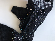 Women Crystal Rhinestone bling Fishnet Open Crotch Pantyhose Stockings Tights