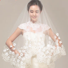 Women Floral Creamy white Bride Hen's Night Prop Wedding Hair head Veil No COMB