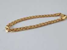 6mm thickness Men Women 18K Gold Plated Curb Link Chain Wrist Bracelet 8inch