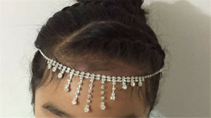 Girl Children Princess Forehead Crystal Tiara Dance Hair Band Headband chain