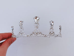 Kids Flower Girl Crown Princess Birthday Crystal Silver Tiara Hair Headband