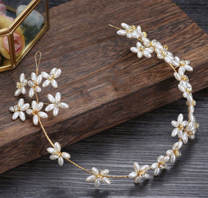 Women Pearl Beads Hair Head Band Tiara Crown Wire Headband Hairpiece Fascintor