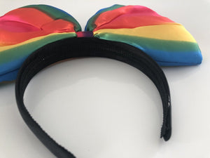 Women Girl Rainbow colorful middle BIG Bow Party Hair Head Band Headband Crown