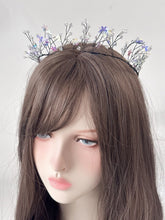 Women Girl Star Clear Crystal Beaded Flower wire Hair Head band Hairpiece Tiara