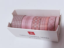 AU 6 Roll Check Grid Sticky Washi Tape Papers Scrapbooking Journal Note Stickers