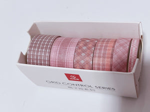 AU 6 Roll Check Grid Sticky Washi Tape Papers Scrapbooking Journal Note Stickers
