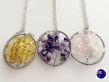 Women Girls Tree of Life Natural gemstones Stones Crystal Lucky Necklace Gift