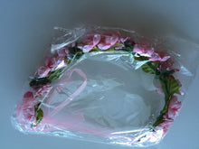 Women Girl baby BOHO Beach wedding Pink Flower Hair head Headband Prop Garland