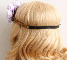 Women Girl BOHO flower Lilac purple wedding Party Hair Headband Prop Garland 216