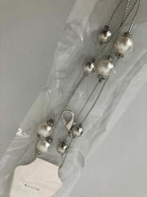 Women Lady Girls Pearl Slim Party Metallic Silver Chain Beads Dress Tassel Belt
