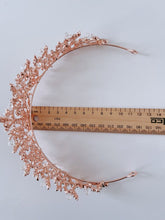 Women Rhinestone Crystal Queen Prom Party Hair Headband Rose Gold Crown Tiara