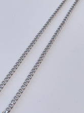 Men silver color Stainless steel Titanium plated Flat Thick Chain Necklace 55cm