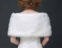 Women White Bride Wedding Dress Party Faux Fur Warm Shawl Wrap Scarf Stole