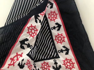 Women Men Girl Cotton Navy Sailor Anchor Marine Bandana Hair Headband Wrap Scarf