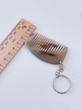 Natural Ox Horn Mini Massage Comb Keyring - Healthy Circulation Brush & Key Chain Gift