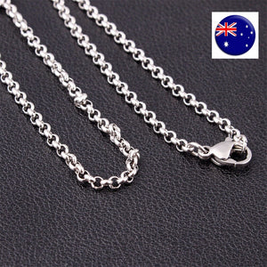 Men Women silver color 316L Surgical Stainless steel Titanium Chain Necklace