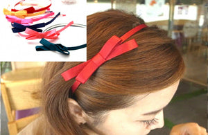 Women Girls Sweet School navy black Ribbon Bow hairband hair headband band hoop