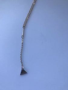 Women Lady Bohemian BOHO Gold color fine Bar Simple Triangle Necklace Pendant