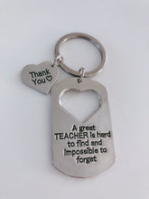 Great Teacher Perfect Thank You Gift for teacher heart Key Ring Holder Keyring