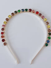 Women Girls Colorful Rainbow Gemstone Crystal Hair Head Band Hoop Headband