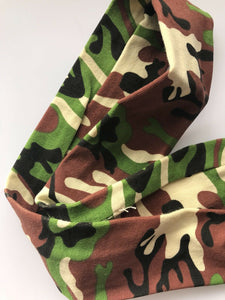 Girls Kids Baby Green Army Camo camouflage bowknot Headband Hair Band bandana