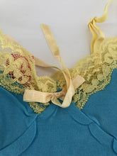 Women Girl Blue Cotton Strap Lace Chemise Nighties Sleepwear Night Sleep Dress