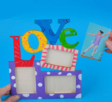 Wooden LOVE Multipal Photo Frame DIY Colouring Craft Kit Mother's Day Gift