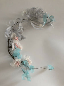 Women flower Girl wedding Feather bride Party Hair Headband Crown Prop Garland