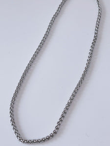 Men Silver color Stainless steel Titanium Plated Braided Chain Necklace 4.5x50cm