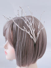 Women Silver Rhinstone Crystal Leaf Function Party Hair Head Band Headband Hoop
