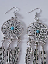 AU Women Feather Turquoise Leaf Dream Catcher Bohemian Boho Earrings Hook Drop