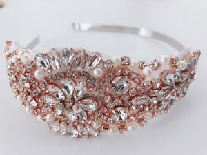 Women Girls Wedding Crystal Pearl Hair Band Head band Hoop Tiara Crown headpiece