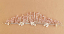 Lady Flower Girl Pink Bead Flower Prom Performance Party Light Hair Tiara Crown