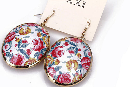 Women Mother's Day Gift Retro look Oval shape Floral party Earrings Ear Drop
