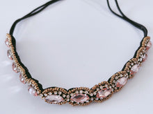 Women BOHO Pink Crystal Beads Rhinestone Beach Braided Hair Headband Head band