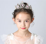 Birthday Wedding flower Girl Women Pink Crystal Hair band head Tiara Crown - Elegant Tiara for Weddings & Events
