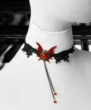 Women retro Halloween Vampire BOHO Bat Crochet choker Short Necklace