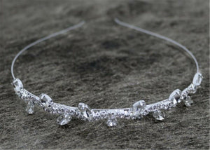 Women Girl Silver Crystal Leaf Party Hair Head Band Headband Hoop headpiece